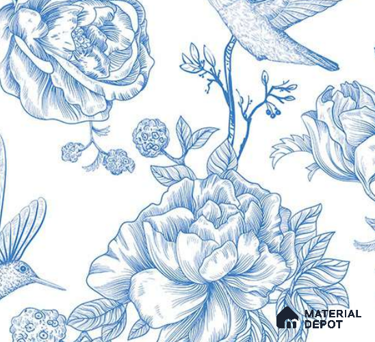 88109 | 10 Meter x 21 Inch PVC Florals Look Wallpaper - 57 Sq. Ft. Image 01
