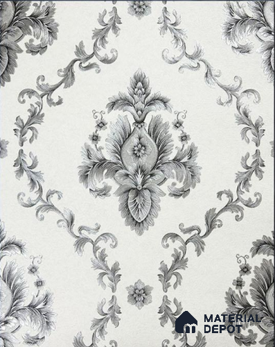 930029 | 10 Meter x 21 Inch PVC Damask Look Wallpaper - 57 Sq. Ft.