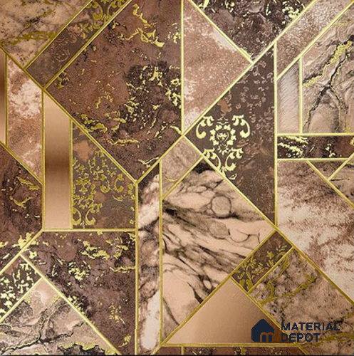 930080 | 10 Meter x 21 Inch PVC Geometric Look Wallpaper - 57 Sq. Ft.