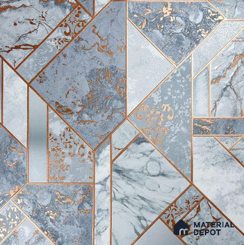 930089 | 10 Meter x 21 Inch PVC Geometric Look Wallpaper - 57 Sq. Ft.