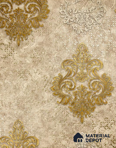 931203 | 10 Meter x 21 Inch PVC Damask Look Wallpaper - 57 Sq. Ft.