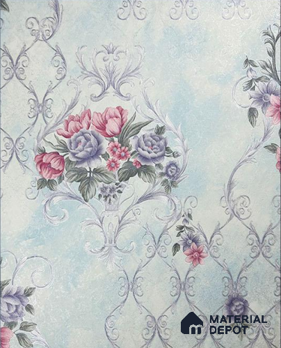 931911 | 10 Meter x 21 Inch PVC Damask Look Wallpaper - 57 Sq. Ft.