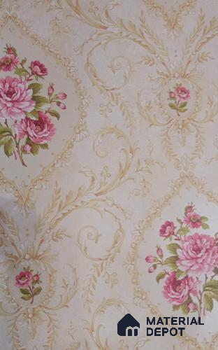 DE40800 | 10 Meter x 21 Inch PVC Florals Look Wallpaper - 57 Sq. Ft. | Minimum 15% wastage during installation