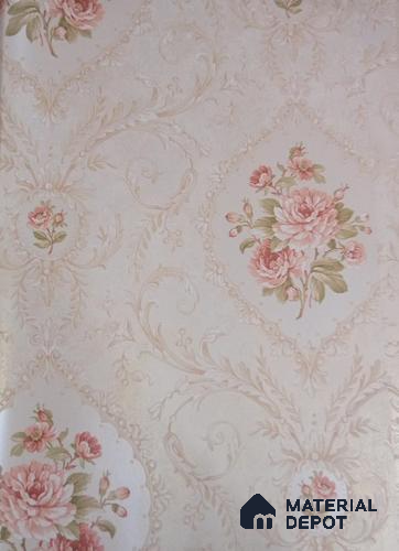 DE40802 | 10 Meter x 21 Inch PVC Florals Look Wallpaper - 57 Sq. Ft. | Minimum 15% wastage during installation