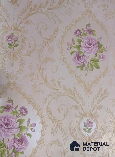 DE40803 | 10 Meter x 21 Inch PVC Florals Look Wallpaper - 57 Sq. Ft. | Minimum 15% wastage during installation