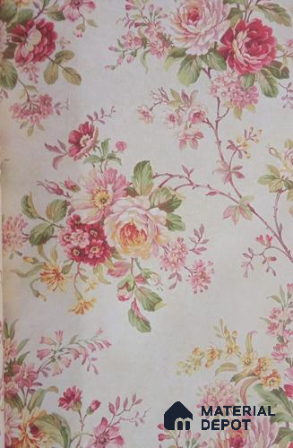 DE40832 | 10 Meter x 21 Inch PVC Florals Look Wallpaper - 57 Sq. Ft. | Minimum 15% wastage during installation