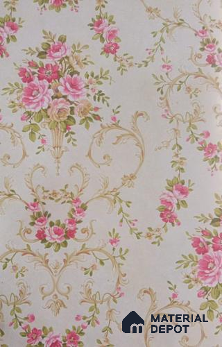DE40852 | 10 Meter x 21 Inch PVC Florals Look Wallpaper - 57 Sq. Ft. | Minimum 15% wastage during installation