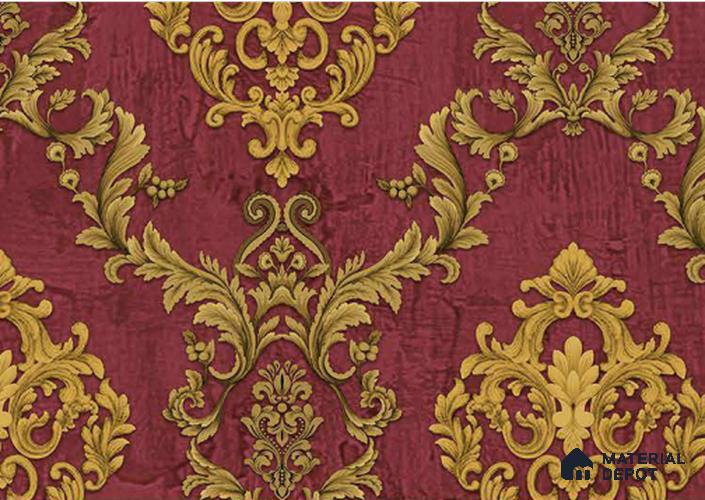FE504-4 | 10 Meter x 21 Inch PVC Damask Look Wallpaper - 57 Sq. Ft. | Minimum 15% wastage during installation
