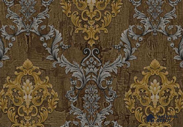 FE504-6 | 10 Meter x 21 Inch PVC Damask Look Wallpaper - 57 Sq. Ft. | Minimum 15% wastage during installation