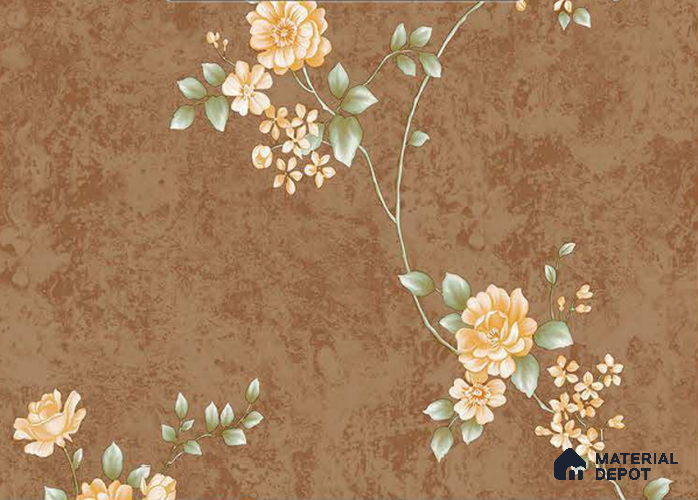 FE508-1 | 10 Meter x 21 Inch PVC Florals Look Wallpaper - 57 Sq. Ft. | Minimum 15% wastage during installation