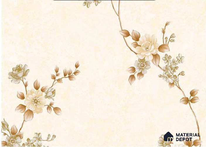 FE508-5 | 10 Meter x 21 Inch PVC Florals Look Wallpaper - 57 Sq. Ft. | Minimum 15% wastage during installation