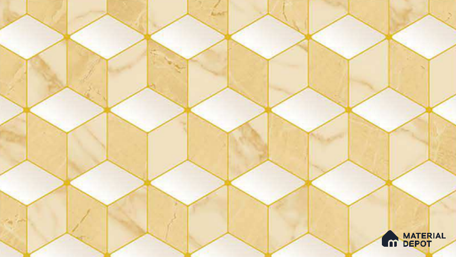FE510-4 | 10 Meter x 21 Inch PVC Geometric Look Wallpaper - 57 Sq. Ft. | Minimum 15% wastage during installation