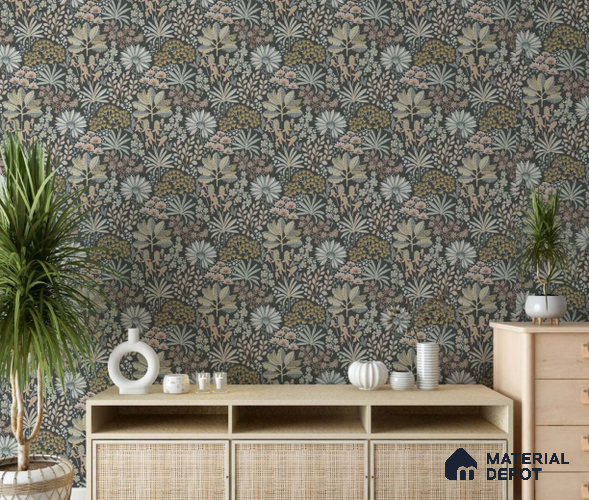 FL-2346 | 10 Meter x 21 Inch Non Woven Florals Look Wallpaper - 57 Sq. Ft.
