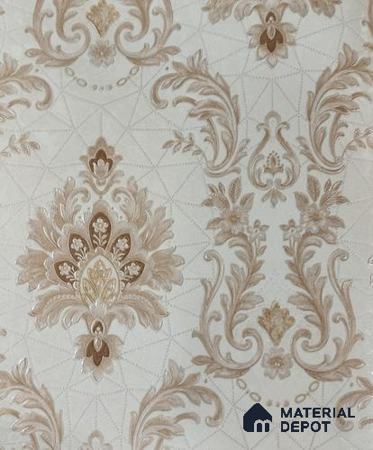 RD2502 | 5 Meter x 42 Inch PVC Damask Look Wallpaper - 57 Sq. Ft. | Minimum 15% wastage during installation