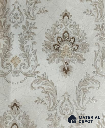 RD2503 | 5 Meter x 42 Inch PVC Damask Look Wallpaper - 57 Sq. Ft. | Minimum 15% wastage during installation