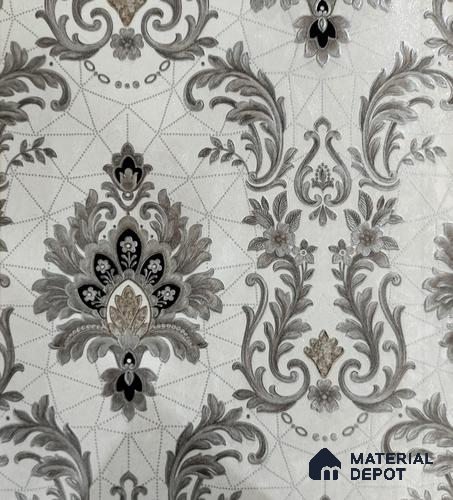 RD2504 | 5 Meter x 42 Inch PVC Damask Look Wallpaper - 57 Sq. Ft. | Minimum 15% wastage during installation