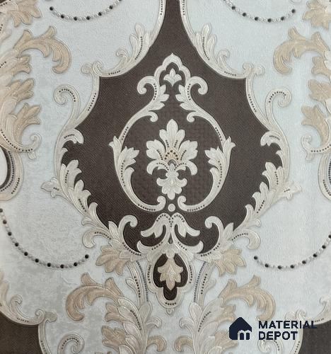 RD2511 | 5 Meter x 42 Inch PVC Damask Look Wallpaper - 57 Sq. Ft. | Minimum 15% wastage during installation