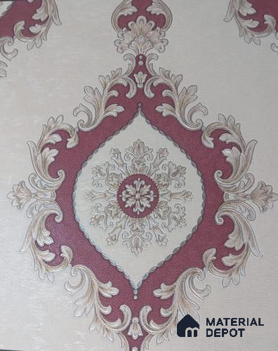 RD2548 | 5 Meter x 42 Inch PVC Damask Look Wallpaper - 57 Sq. Ft. | Minimum 15% wastage during installation