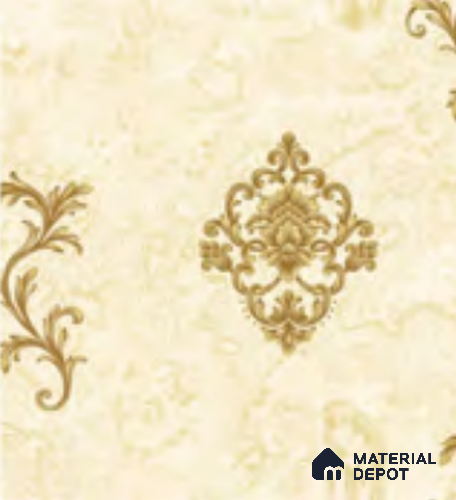 RD2905 | 10 Meter x 21 Inch PVC Damask Look Wallpaper - 57 Sq. Ft. | Minimum 15% wastage during installation