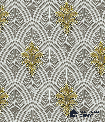 V-539 | 5 Meter x 42 Inch PVC Damask Look Wallpaper - 57 Sq. Ft.