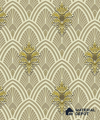 V-542 | 5 Meter x 42 Inch PVC Damask Look Wallpaper - 57 Sq. Ft.