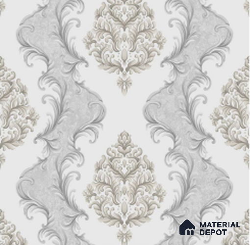 WT0801 | 10 Meter x 21 Inch PVC Damask Look Wallpaper - 57 Sq. Ft. | Minimum 15% wastage during installation