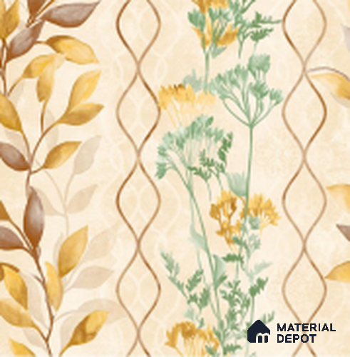 WT1001 | 10 Meter x 21 Inch PVC Florals Look Wallpaper - 57 Sq. Ft. | Minimum 15% wastage during installation