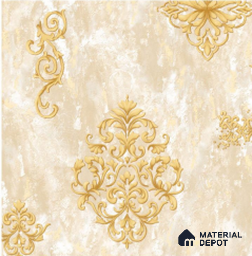 WT1406 | 10 Meter x 21 Inch PVC Damask Look Wallpaper - 57 Sq. Ft. | Minimum 15% wastage during installation