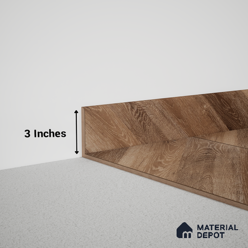 MDF Skirting Chevron PM 00452 F | 8 ft x 3 inch x 12 mm | Compatible for Laminate Wood Floor LF 00302 D