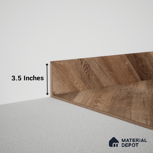 MDF Skirting Chevron PM 00452 G | 8 ft x 3.5 inch x 12 mm | Compatible for Laminate Wood Floor LF 00302 D
