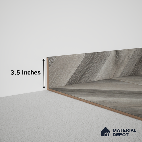 MDF Skirting Chevron PM 00449 G | 8 ft x 3.5 inch x 12 mm | Compatible for Laminate Wood Floor LF 00302