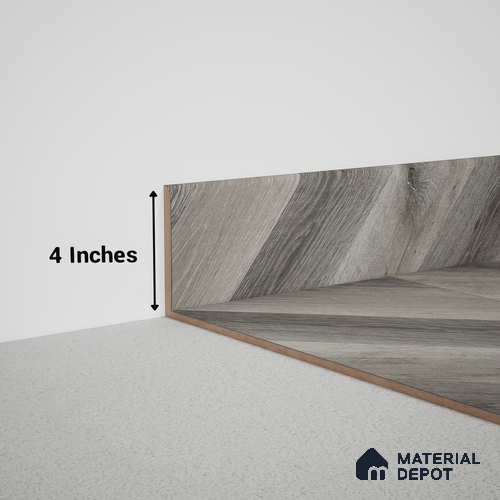 MDF Skirting Chevron PM 00449 H | 8 ft x 4 inch x 12 mm | Compatible for Laminate Wood Floor LF 00302