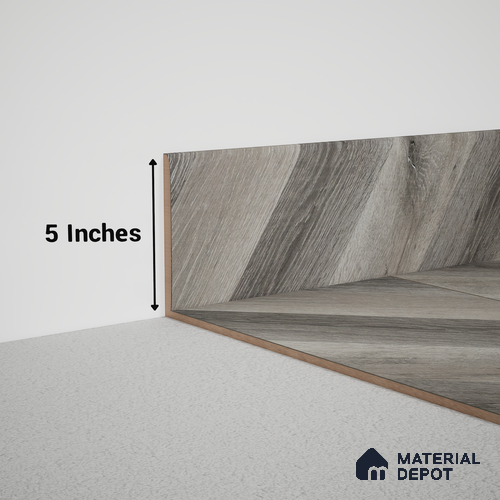 MDF Skirting Chevron PM 00449 J | 8 ft x 5 inch x 12 mm | Compatible for Laminate Wood Floor LF 00302