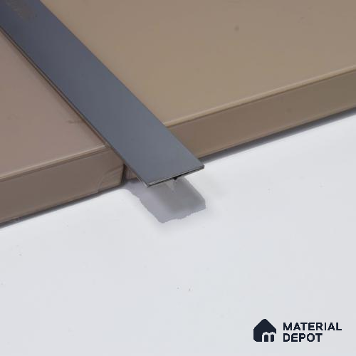 Stainless Steel T Profile Silver Mirror Glossy Finish Edgeline PM 00293 AF | 10 ft (3 mtr) x 20 mm x 0.6 mm | Adhesive Type Installation | Suitable for Floor & Walls