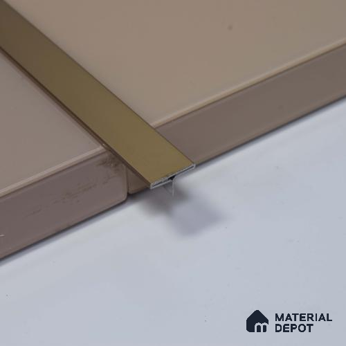 Stainless Steel T Profile Rose Gold Mirror Glossy Finish Edgeline PM 00293 U | 10 ft (3 mtr) x 12 mm x 0.6 mm | Adhesive Type Installation | Suitable for Floor & Walls