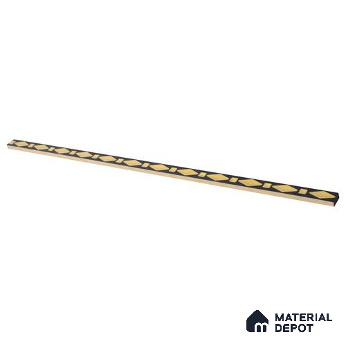 Ceramic Tile Border Designer Gracia Rhombus Golden Black PM 00419 B | 20x600 mm | Adhesive Type Installation | Suitable for Decorative Highlighter Border