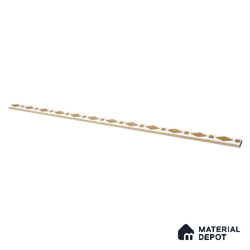 Ceramic Tile Border Designer Gracia Rhombus Golden White PM 00419 | 20x600 mm | Adhesive Type Installation | Suitable for Decorative Highlighter Border