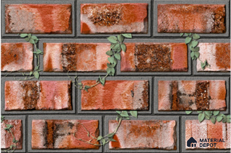 Brick Wall Tile TL 01548 Chamoisee Brown 12 x 18 Inch Sugar Finish High Depth Elevation Ceramic Tile - 8 mm
