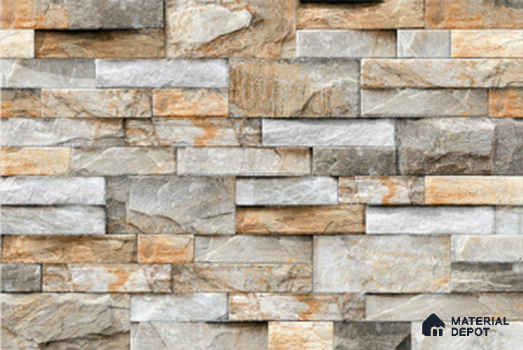 TL 01552 Rosy Brown 12 x 18 Inch Sugar Finish Random High Depth Elevation Ceramic Wall Tile - 8 mm
