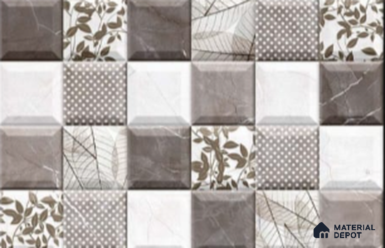 TL 00618 B Highlighter Smoky Grey 12 x 18 inch Glossy Finish 3D High Definition Digital Ceramic Wall Tile - 6 mm