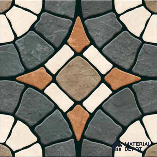 Patterned Look Parking Tile TL 08372  1 ft x 1 ft Vitrified Matte Finish - 8 mm | Please Expect a Slight Variation of Pattern