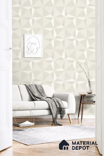 10268-1 | 17ft x 3.5 ft (42 Inches) Geometric Look Wallpaper - 59 Sq. Ft. | Minimum 15% wastage during installation