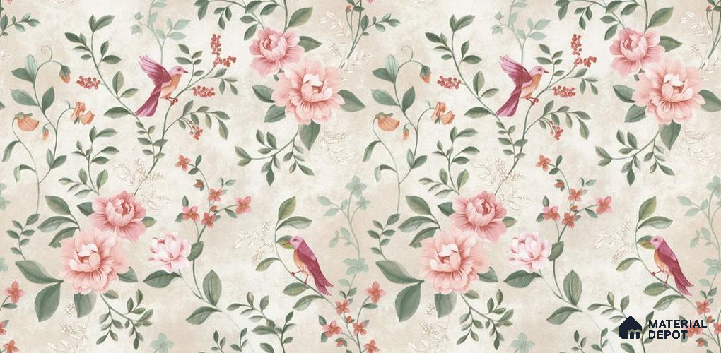 10292-1 | 17ft x 3.5 ft (42 Inches) Florals Look Wallpaper - 59 Sq. Ft. | Minimum 15% wastage during installation
