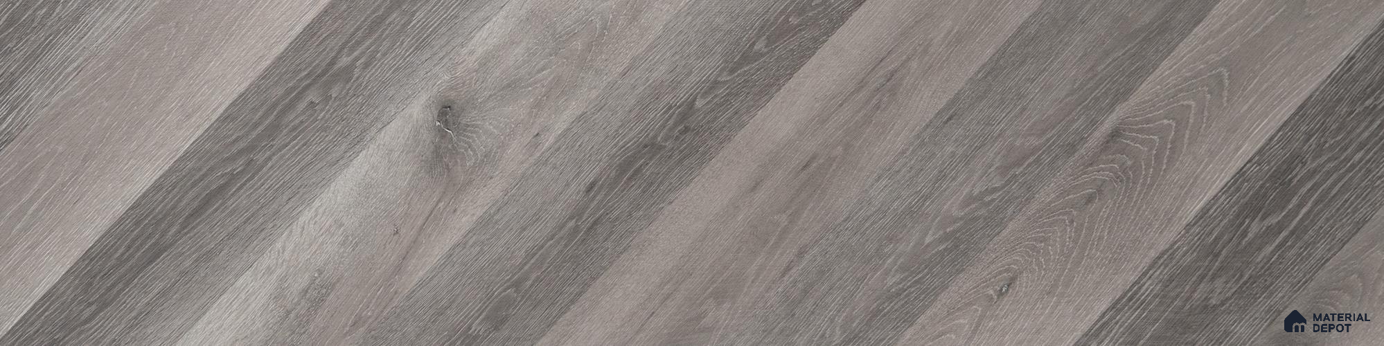 HDF Fish Bone Laminate Wood Floor AC5 Class 33 Grade Chevron Ash Oak Noir LF 00302 48 x 12 inch (1220x300 mm) - 8 mm | Natural Wood Grain Surface | V Groove | Unilin Click Locking System Unilin Click Locking System with Moisture Resistant Yellow Backing | European Designs | 12-15 Years Warranty