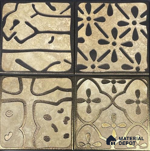 Metallic Wall TileTL 06287 148 mm x 148 mm Vitrified - 9 mm | Suitable For Living Room, Bedroom, Kitchen | Random Design