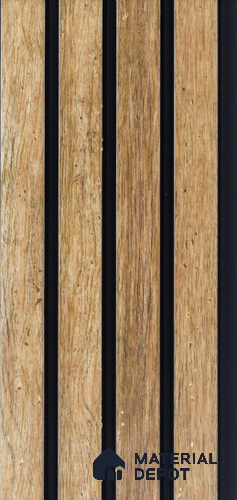 Brown Wooden Louver  4502 8 ft x 4.9 inch Charcoal Panel - 11 mm | Suitable for Feature Wall, TV Unit & Living Room | Width is Subjected to 5% Variation