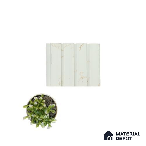 White Marble Louver 4506 8 ft x 4.9 inch Charcoal Panel - 11 mm | Suitable for Feature Wall, TV Unit & Living Room | Width is Subjected to 5% Variation