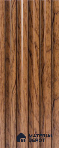 Brown Wooden Louver  4514 8 ft x 4.8 inch Charcoal Panel - 12 mm | Suitable for Feature Wall, TV Unit & Living Room | Width is Subjected to 5% Variation