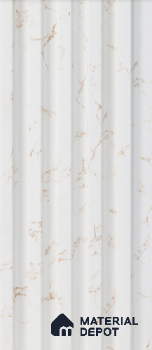White Marble Louver  4518 8 ft x 4.8 inch Charcoal Panel - 12 mm | Suitable for Feature Wall, TV Unit & Living Room | Width is Subjected to 5% Variation