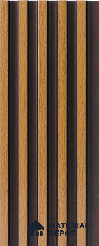 Brown Wooden Louver  4519 8 ft x 4.8 inch Charcoal Panel - 12 mm | Suitable for Feature Wall, TV Unit & Living Room | Width is Subjected to 5% Variation